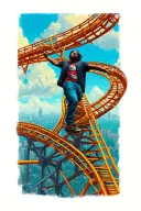 Travis Scott astroworld rollercoaster sleeve tattoo design idea