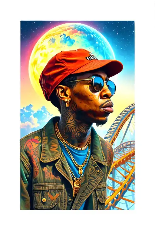 Travis Scott astroworld rollercoaster sleeve tattoo design idea