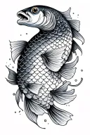 fish scales balancing life tattoo design idea