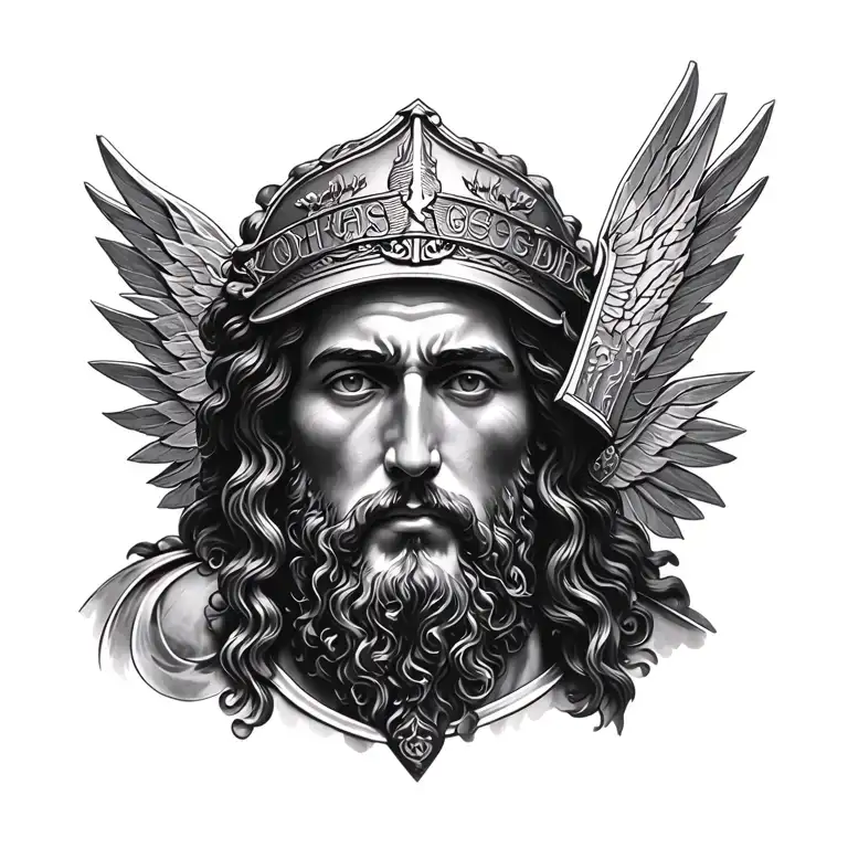 soldier of God Jesus tattoo design idea
