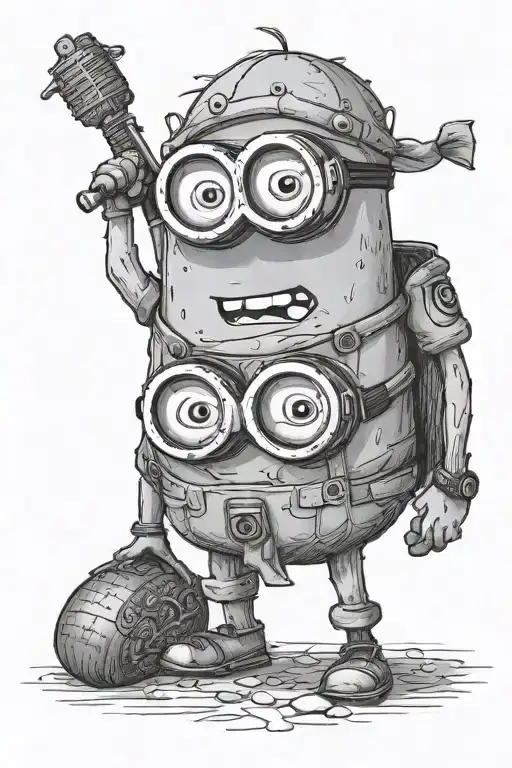 minions funny avocado tattoo design idea