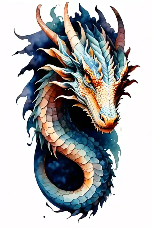Earth Dragon tattoo design idea