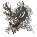 stag head tattoo design idea