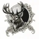 stag head tattoo design idea