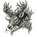stag head tattoo design idea