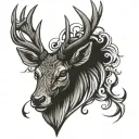 stag head tattoo design idea