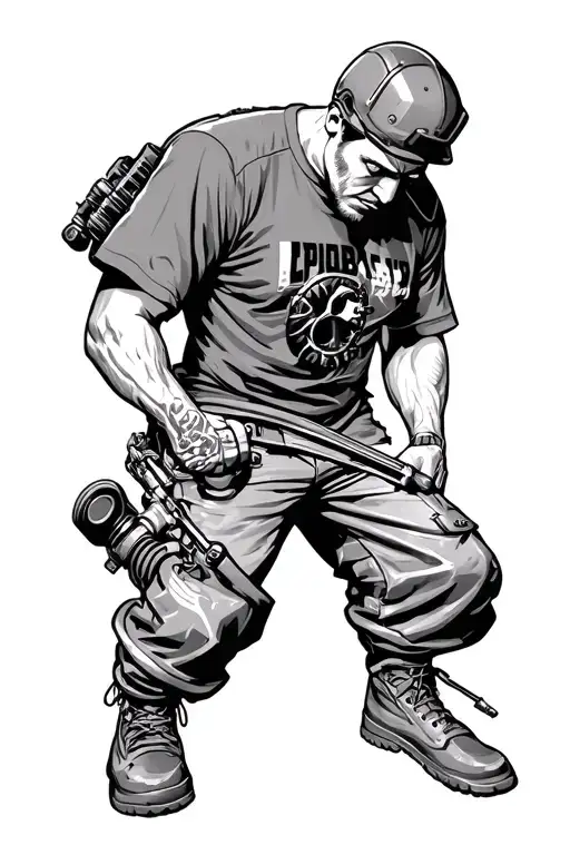 car mechanic, techno rave , philosophy tattoo design idea