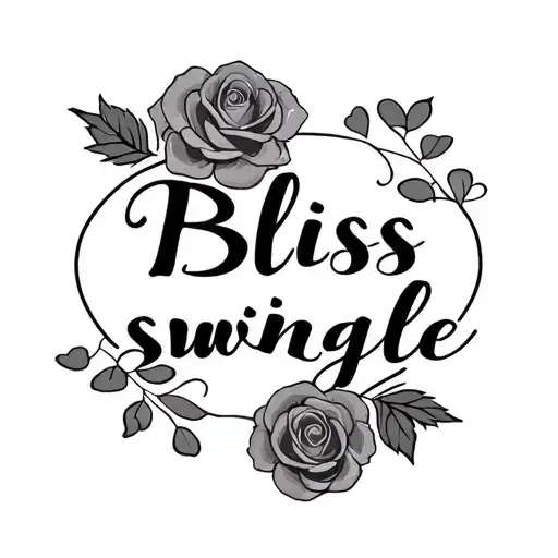 "Bliss swingle " rose flowers hearts tattoo design idea