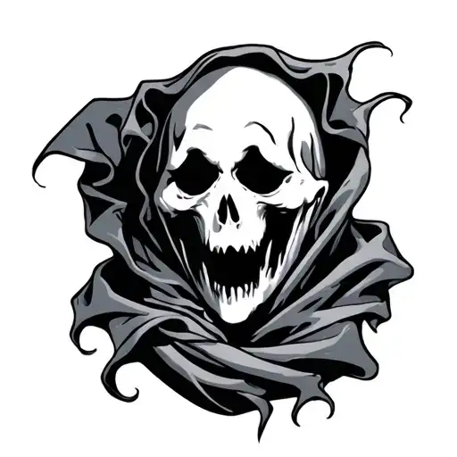Ghost with sheet tattoo design idea