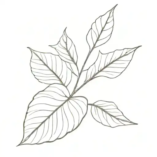 single stem leaf botanical tattoo design idea
