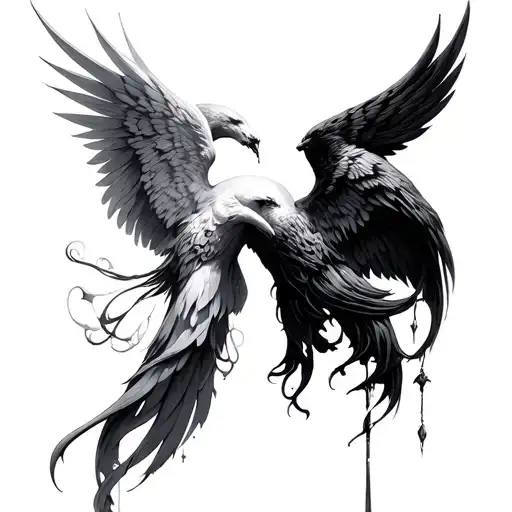 Seraphim vs abadon tattoo design idea