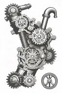 nő halàl auto motor camshaft tattoo design idea