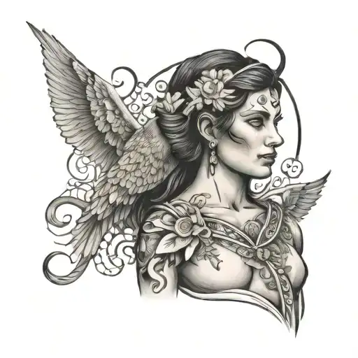 January 14 roman nu woman body tattoo design idea