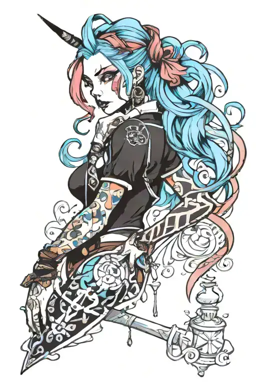 Jinx from Arcane tattoo design idea