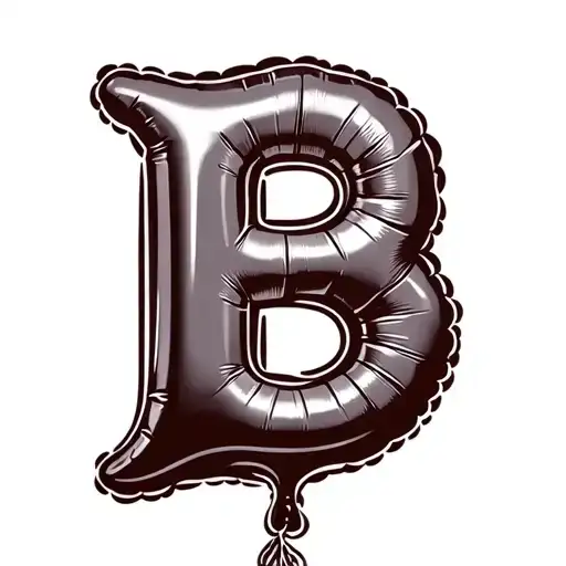 Letter "B" Balloon tattoo design idea