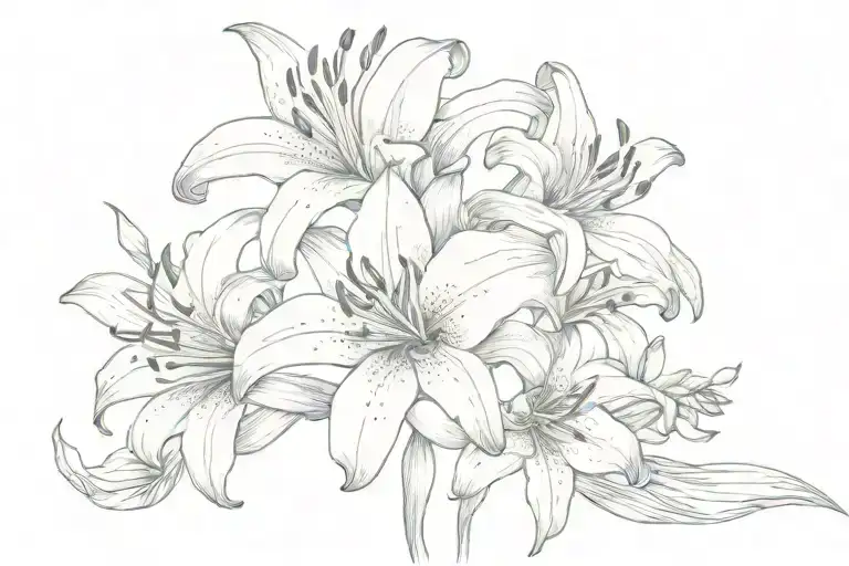 tiger lily tattoo design idea