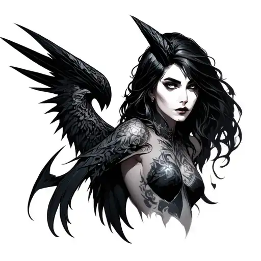 Morrigan tattoo design idea