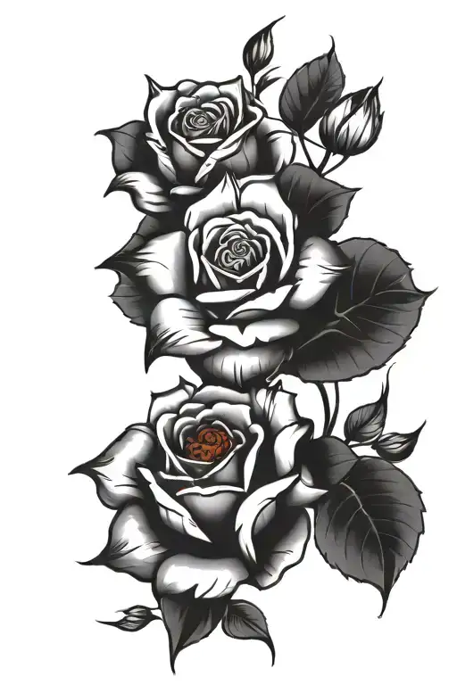  armored to titan popping out rose. l roses around shoulder area mixed with lotus flower. "let it all work out"quote tattoo design idea