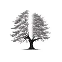 tree half dead half alive tattoo design idea
