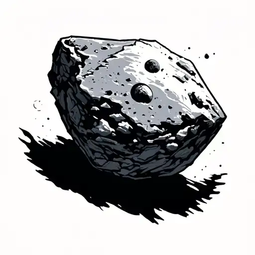 minimalist asteroid tattoo design idea