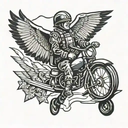 parachute soldier tattoo design idea