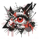 bermuda triangle eye tattoo design idea
