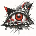 bermuda triangle eye tattoo design idea