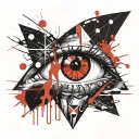 bermuda triangle eye tattoo design idea
