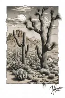 Tucson Arizona desert landscape tattoo design idea