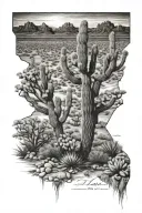 Tucson Arizona desert landscape tattoo design idea