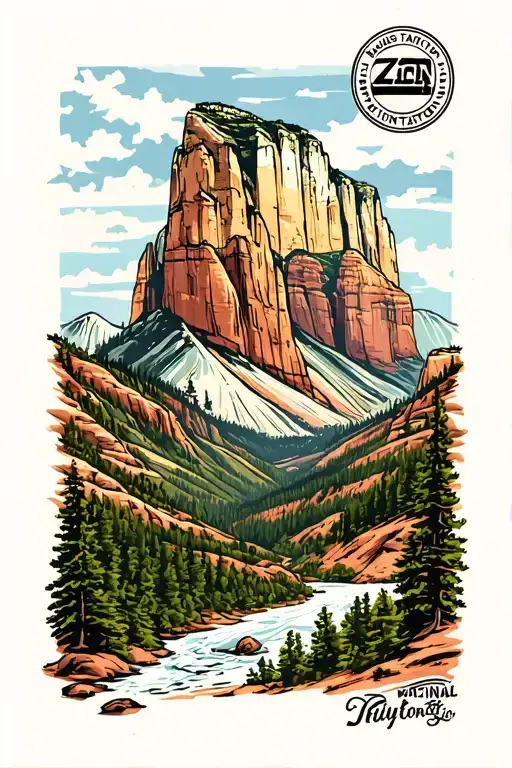 Zion national park tattoo design idea
