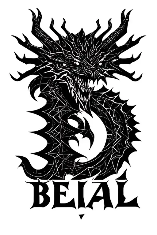 "B E L I A L" BELIAL DEMON tattoo design idea