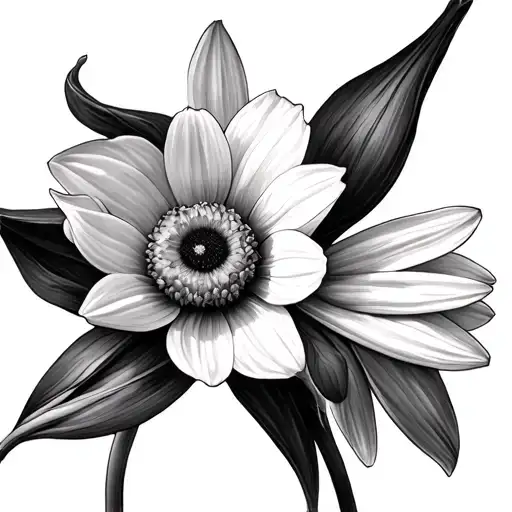 Daffodil And Daisy tattoo design idea