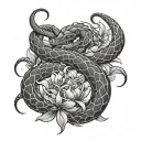 snake scorpion flowers tattoo design idea