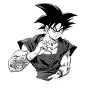 DragonballZ gohan tattoo Victorian style black and white tattoo design idea