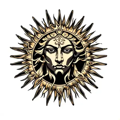 libra zodiac sign sun tattoo for men japanese temple tattoo design idea