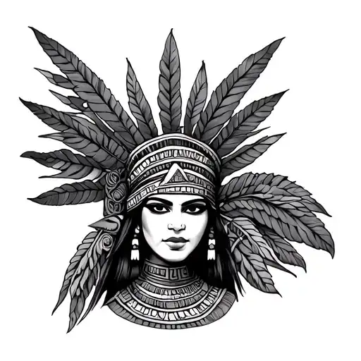 Azteca Guerrero Maya tattoo design idea