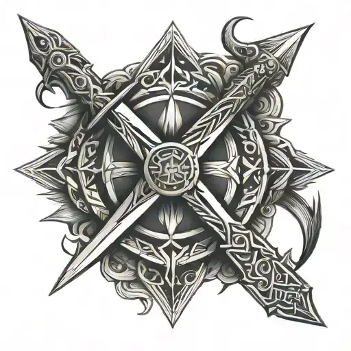 Brotherhood sword tattoo design idea