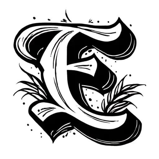 Cursive E tattoo design idea