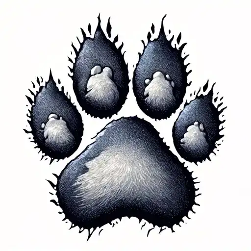 paw prints tattoo design idea