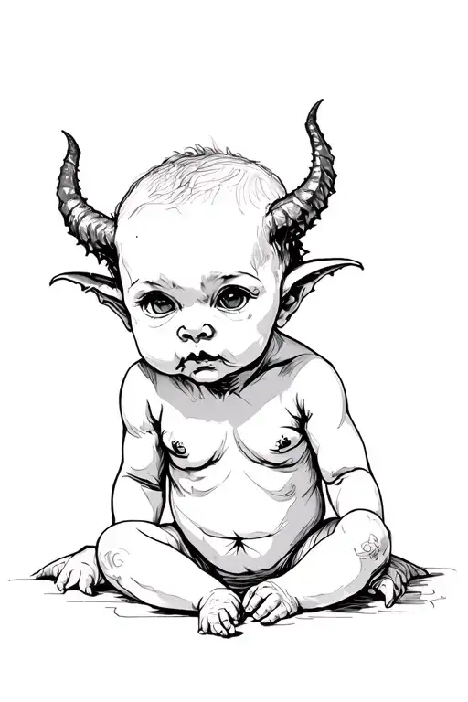 Baby Demon tattoo design idea