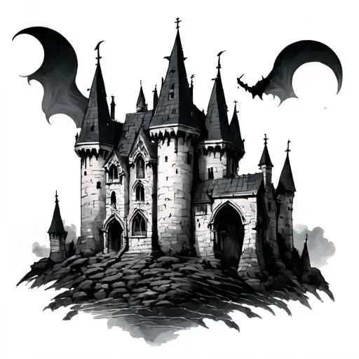 Gothic Castle tattoo design idea