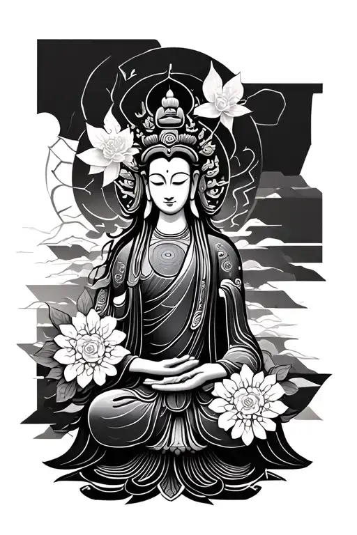 bodhisattva guan yin tattoo design idea