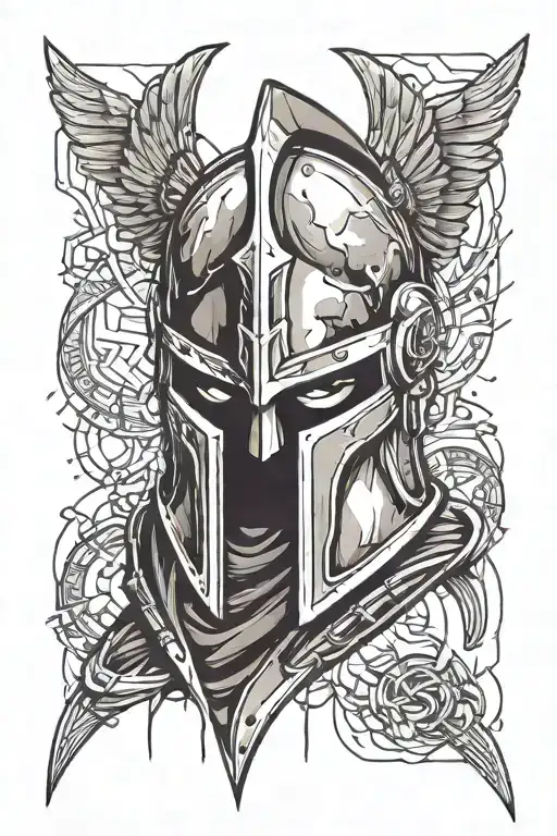 Spartan Helmet tattoo design idea