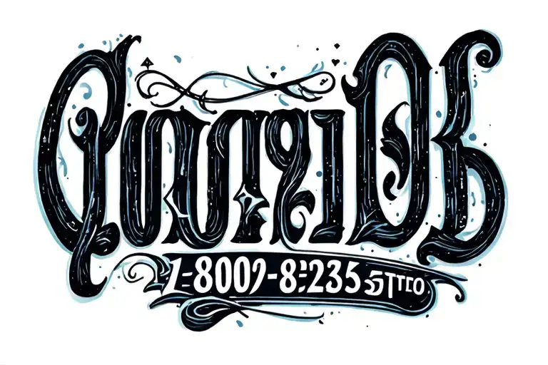 "1-800-273-8255" written across tattoo design idea
