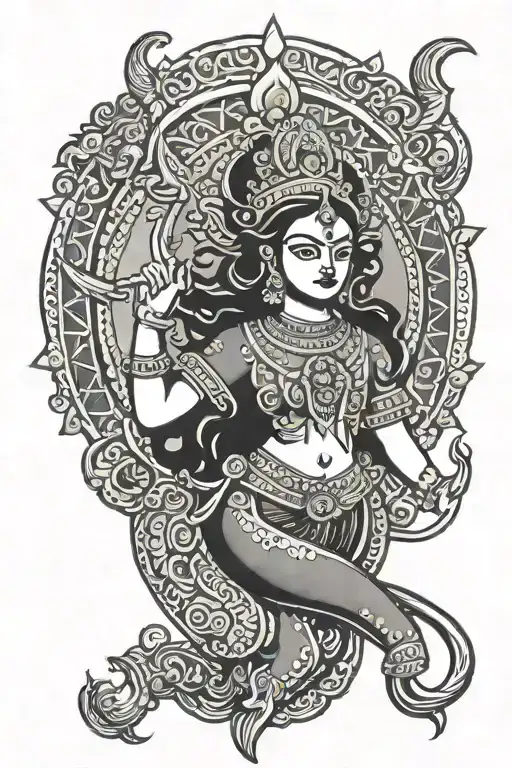 Goddess Durga tattoo design idea