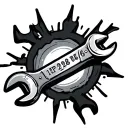 wrench with birthday date 1/28/56 tattoo design idea