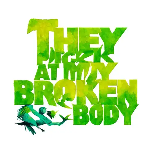 The text" They pick at my broken body" in a bold font and an image of birds attacking a girl tattoo design idea