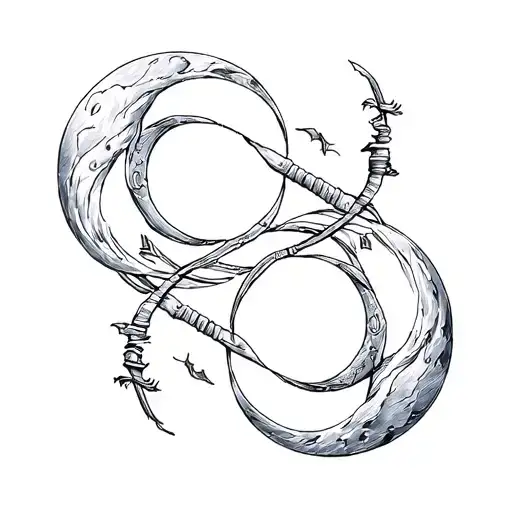 key crossroads triple moon tattoo design idea