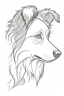 Border Collie head profile tattoo design idea